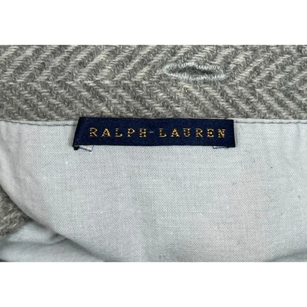 Ralph Lauren Wool Cashmere Herringbone Pillow Cover Gray 20x15